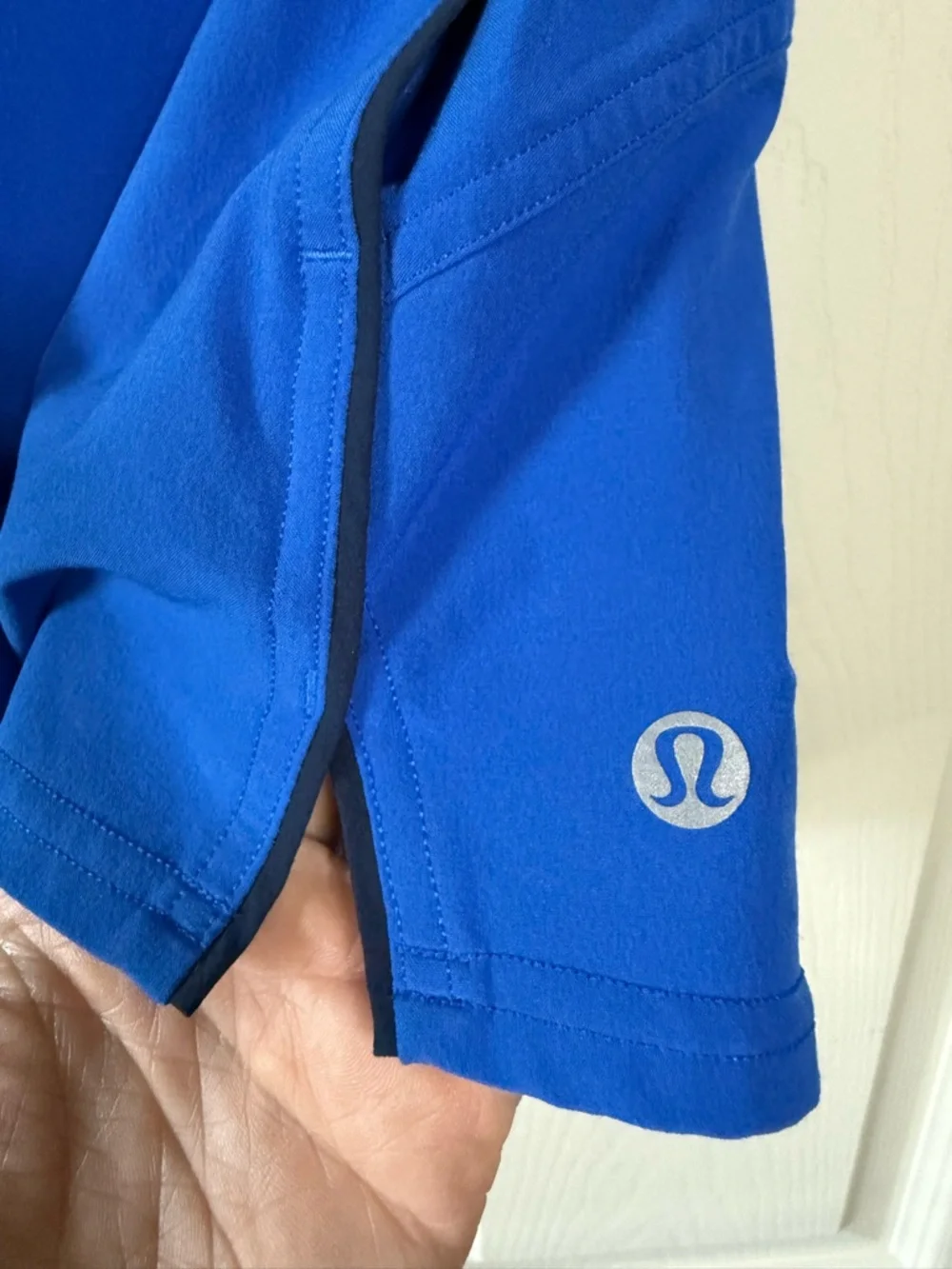 Lululemon Blue Drawstring High-Rise Relaxed Athletic Shorts Sz 0 Long Liner